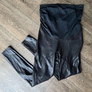 Spanx Maternity Leggings, Mama Faux Leather Leggings Spanx XL Black